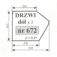 SZYBA 672 DRZWI DÓŁ C330/360 SZYSZKA
