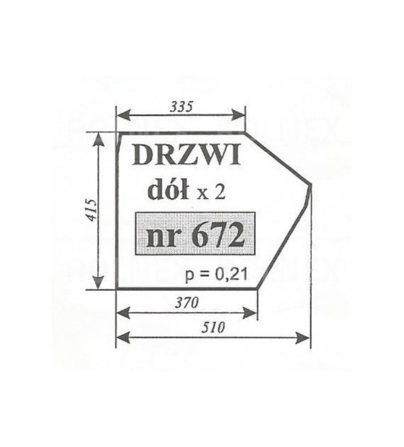 SZYBA 672 DRZWI DÓŁ C330/360 SZYSZKA