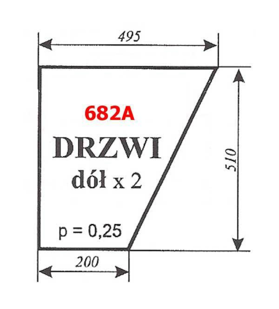 SZYBA 682A DRZWI DÓŁ C360