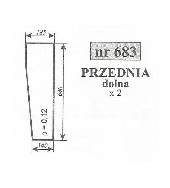 SZYBA 683 PRZEDNIA DOLNA C360 640/185/140