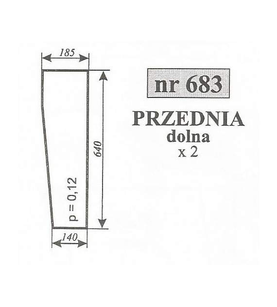 SZYBA 683 PRZEDNIA DOLNA C360 640/185/140