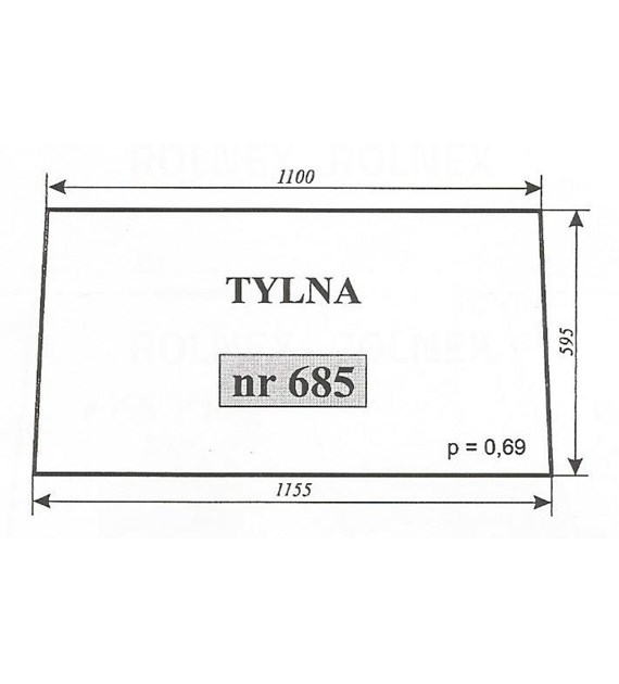 SZYBA 685 TYŁ T25 SZYSZKA KOŹMIN