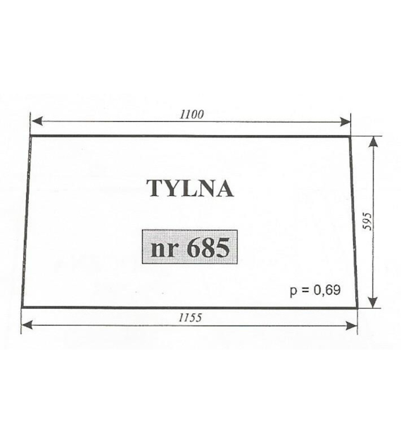 SZYBA 685 TYŁ T25 SZYSZKA KOŹMIN