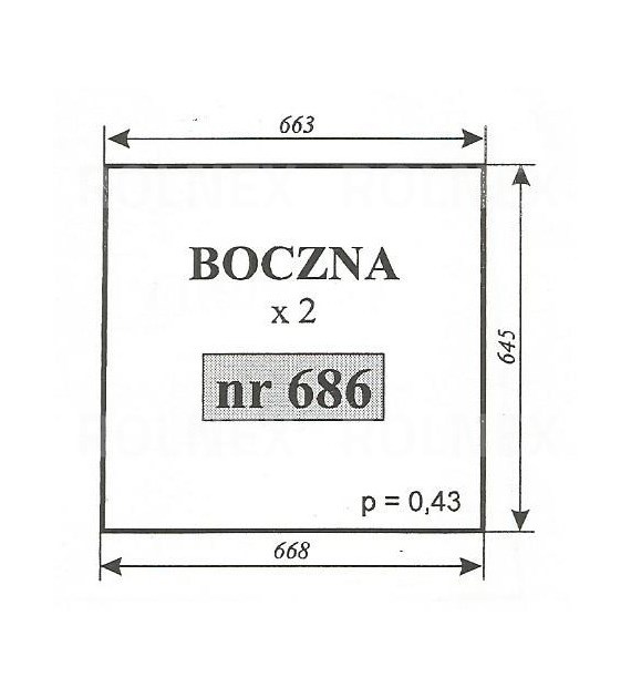 SZYBA 686 BOK T25 SZYSZKA KOŹMIN