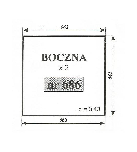 SZYBA 686 BOK T25 SZYSZKA KOŹMIN