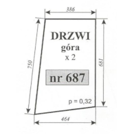 SZYBA 687 DRZWI GÓRA T25 SZYSZKA KOŹMIN 750/681/464/386