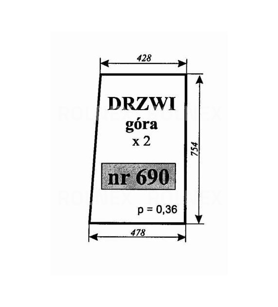 SZYBA 690 DRZWI GÓRA C330 ZAMOŚĆ 1998