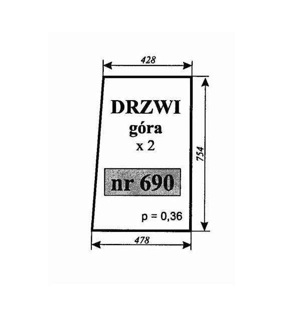 SZYBA 690 DRZWI GÓRA C330 ZAMOŚĆ 1998
