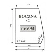 SZYBA 694 BOK ESCORT 335 450 KOJA
