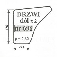 SZYBA 696 DRZWI DÓŁ ESCORT 450 KOJA