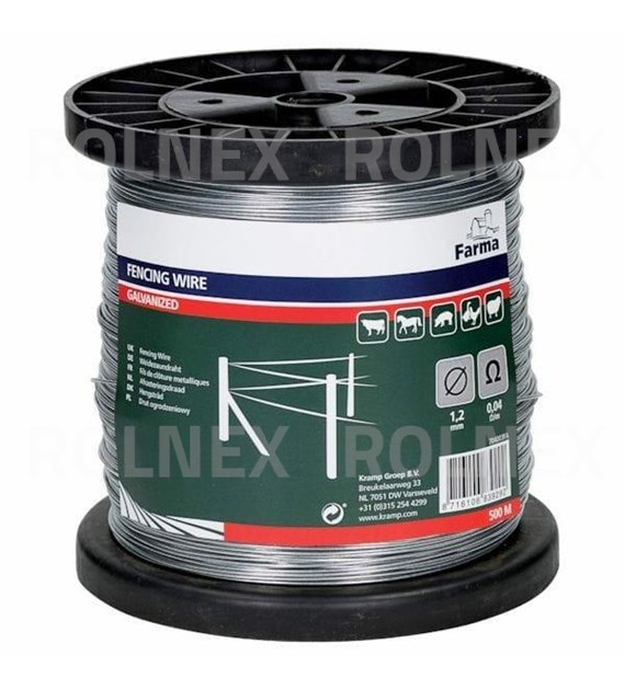 DRUT OGRODZENIOWY ocynkowany do ogrodzenia, pastucha  fi- 1,2mm L-500m
