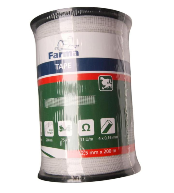 TAŚMA OGRODZENIOWA DO PASTUCHA S-15mm 200M 4x0,16mm biało-pomarańczowa