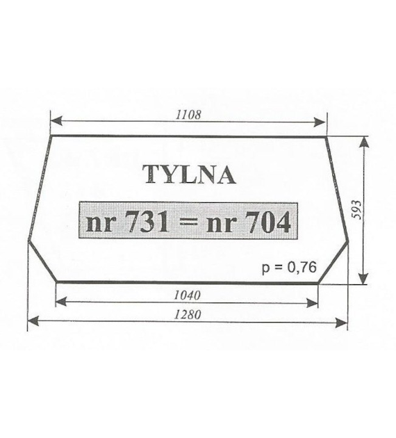 SZYBA 704=731 TYŁ URSUS 3512 3414 KOJA