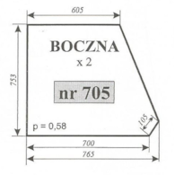 SZYBA 705 BOK URSUS 3512 3414 KOJA