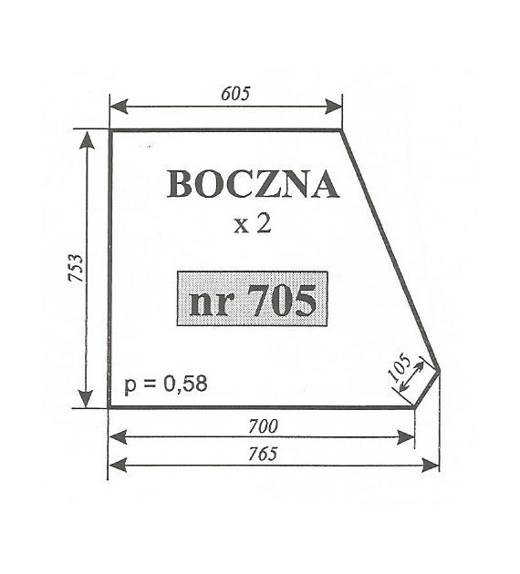 SZYBA 705 BOK URSUS 3512 3414 KOJA