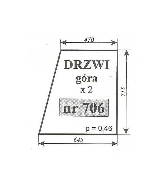 SZYBA 706 DRZWI GÓRA 3512 3414 KOJA