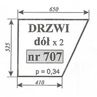 SZYBA 707 DRZWI DÓŁ URSUS 3512 3414 MF KOJA