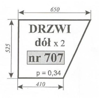 SZYBA 707 DRZWI DÓŁ URSUS 3512 3414 MF KOJA