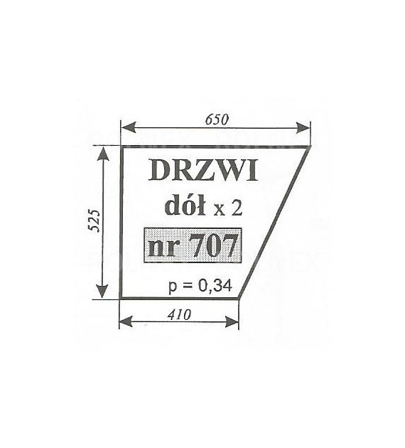 SZYBA 707 DRZWI DÓŁ URSUS 3512 3414 MF KOJA
