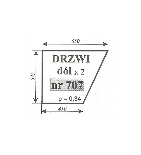 SZYBA 707 DRZWI DÓŁ URSUS 3512 3414 MF KOJA