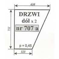 SZYBA 707A DRZWI DÓŁ 3512 3414 KOJA