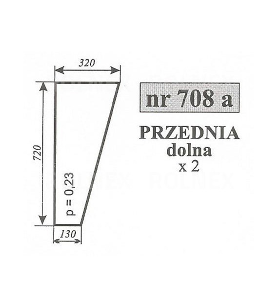 SZYBA 708A PRZÓD DÓŁ URSUS 3414 3512 KOJA