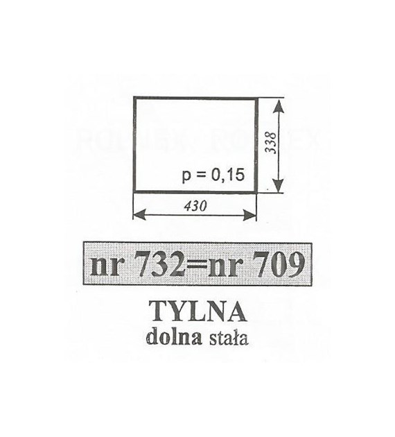 SZYBA 709 TYŁ DÓŁ STAŁA 3512 KOJA