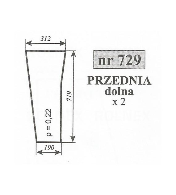 SZYBA 729 PRZÓD DÓŁ URSUS 3514 5714 KOJA