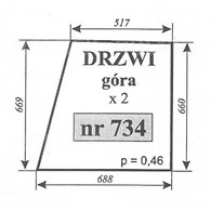 SZYBA 734 DRZWI GÓRA 3514, 4512