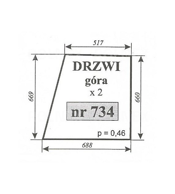 SZYBA 734 DRZWI GÓRA 3514, 4512