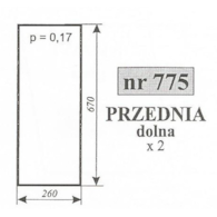 SZYBA 775 PRZEDNIA DOLNA C360 KUNÓW