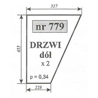 SZYBA 779 DRZWI DÓŁ C330 NAGLAK KOŹMIN