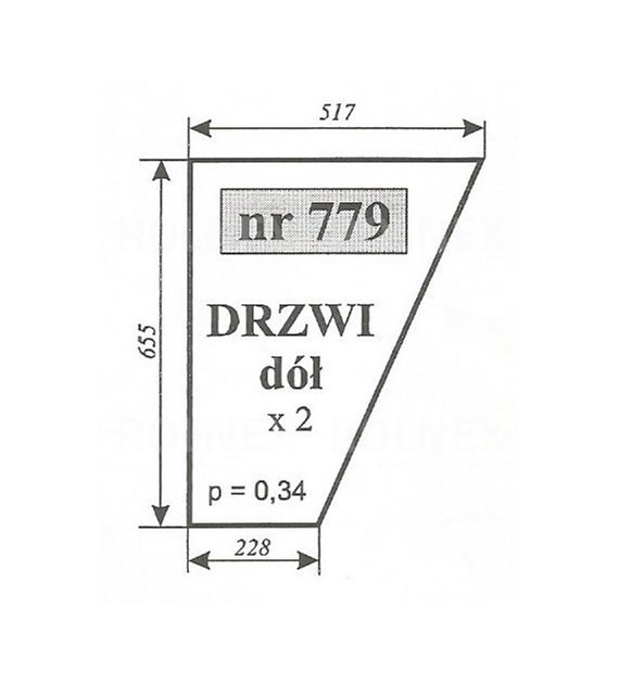 SZYBA 779 DRZWI DÓŁ C330 NAGLAK KOŹMIN