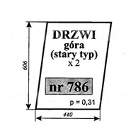 SZYBA 786 DRZWI GÓRA C330 NAGLAK KOŹMIN STARY TYP