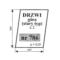 SZYBA 786 DRZWI GÓRA C330 NAGLAK KOŹMIN STARY TYP