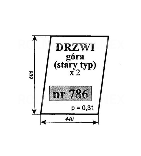 SZYBA 786 DRZWI GÓRA C330 NAGLAK KOŹMIN STARY TYP