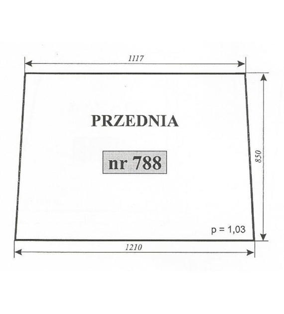 SZYBA 788 PRZÓD T25 A2 NAGLAK KOŹMIN