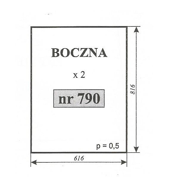 SZYBA 790 BOK T25 A2 NAGLAK KOŹMIN