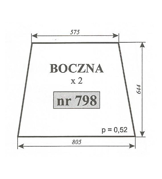 SZYBA 798 BOCZNA C360 SZYSZKA