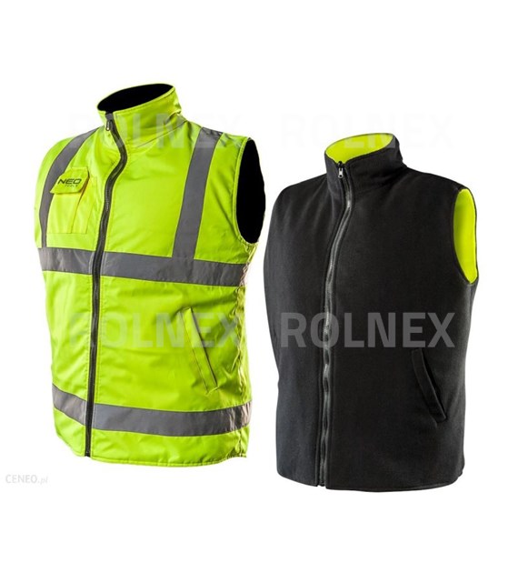 BEZRĘKAWNIK ROBOCZY DWUSTRONNY  ROZ L/52JEDNA STRONA ODBLASKOWA ŻÓŁTA