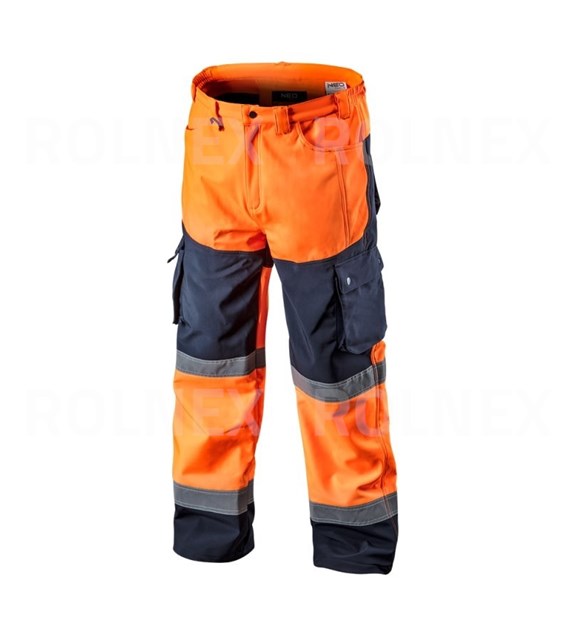 SPODNIE ROBOCZE SOFTSHELL ROZMIAR XL OSTRZEGAWCZE POMARAŃCZOWE