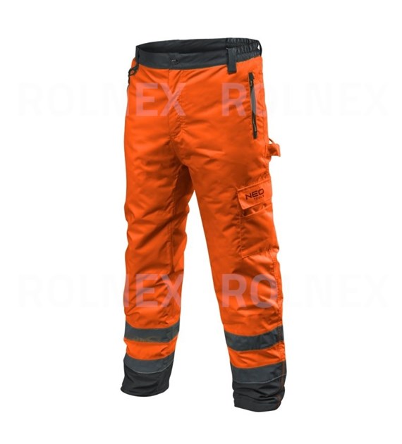 SPODNIE ROBOCZE OCIEPLANE ROZMIAR XXL OSTRZEGAWCZE POMARAŃCZOWE