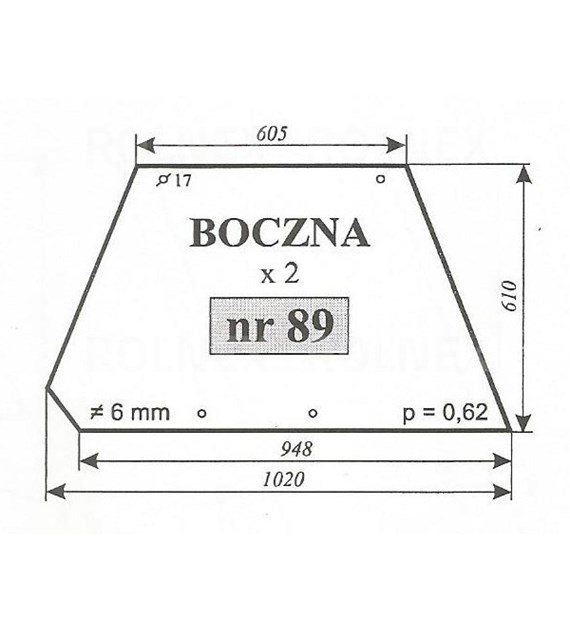 SZYBA 89 BOK URSUS 912 KUNÓW C385