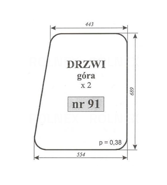 SZYBA 91 DRZWI GÓRA C330 CHOJNÓW