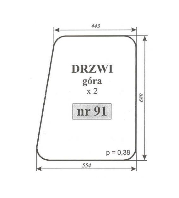 SZYBA 91 DRZWI GÓRA C330 CHOJNÓW