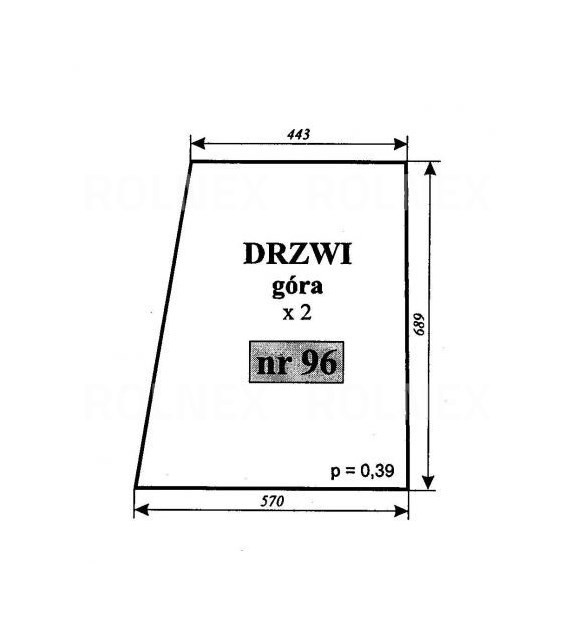 SZYBA 96 DRZWI GÓRA C330 CHOJNÓW