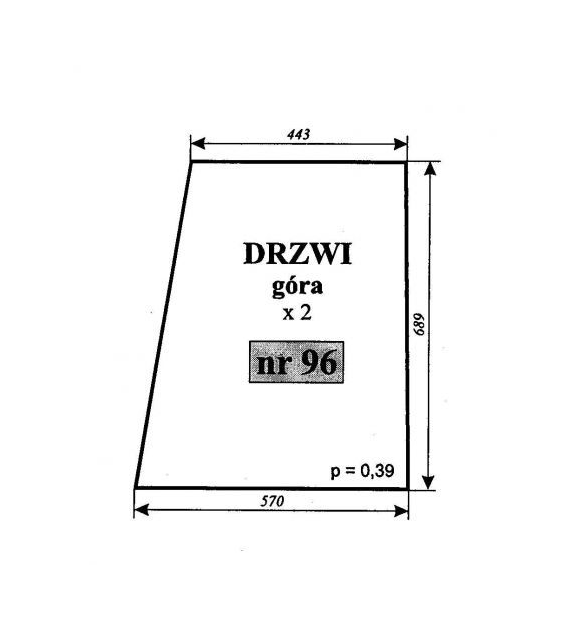 SZYBA 96 DRZWI GÓRA C330 CHOJNÓW