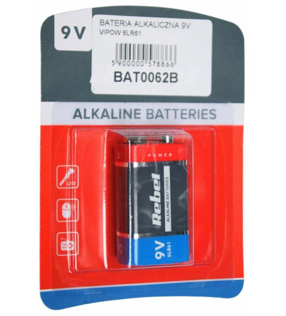 BATERIA ALKALICZNA 9V VIPOW 6LR61