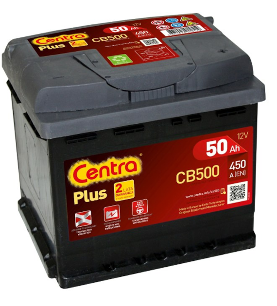 AKUMULATOR 50 AH CENTRA PLUS P+