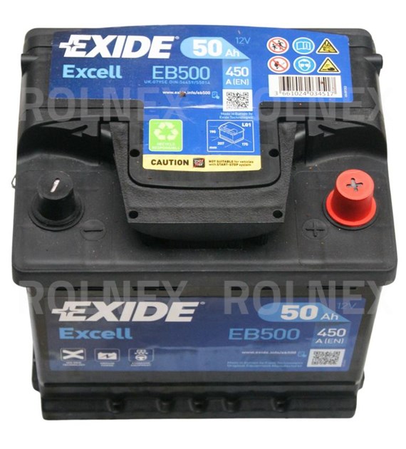 AKUMULATOR 50 AH EXIDE EXCEL P+